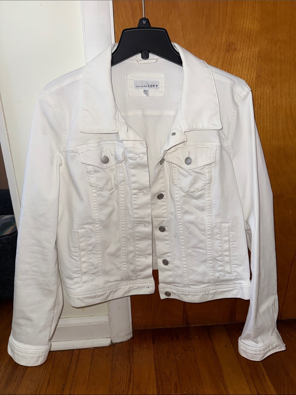 LOFT White Denim Trucker Jean Jacket